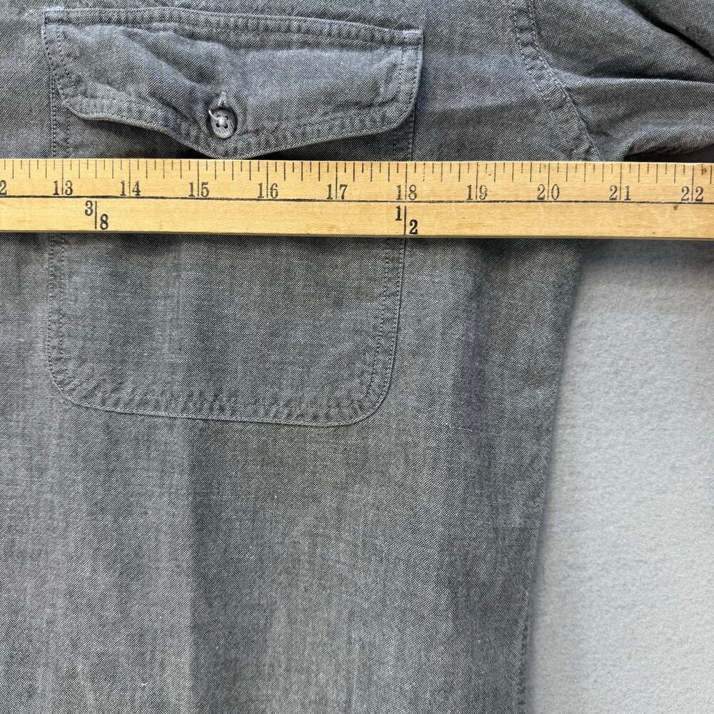 Eddie Bauer Shirt Men's Grey M Northwest Chambray Long Sleeve Men's Button Up - Picture 5 of 8